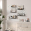 5 Pzas Estantes Flotantes Negros para Pared con Riel
