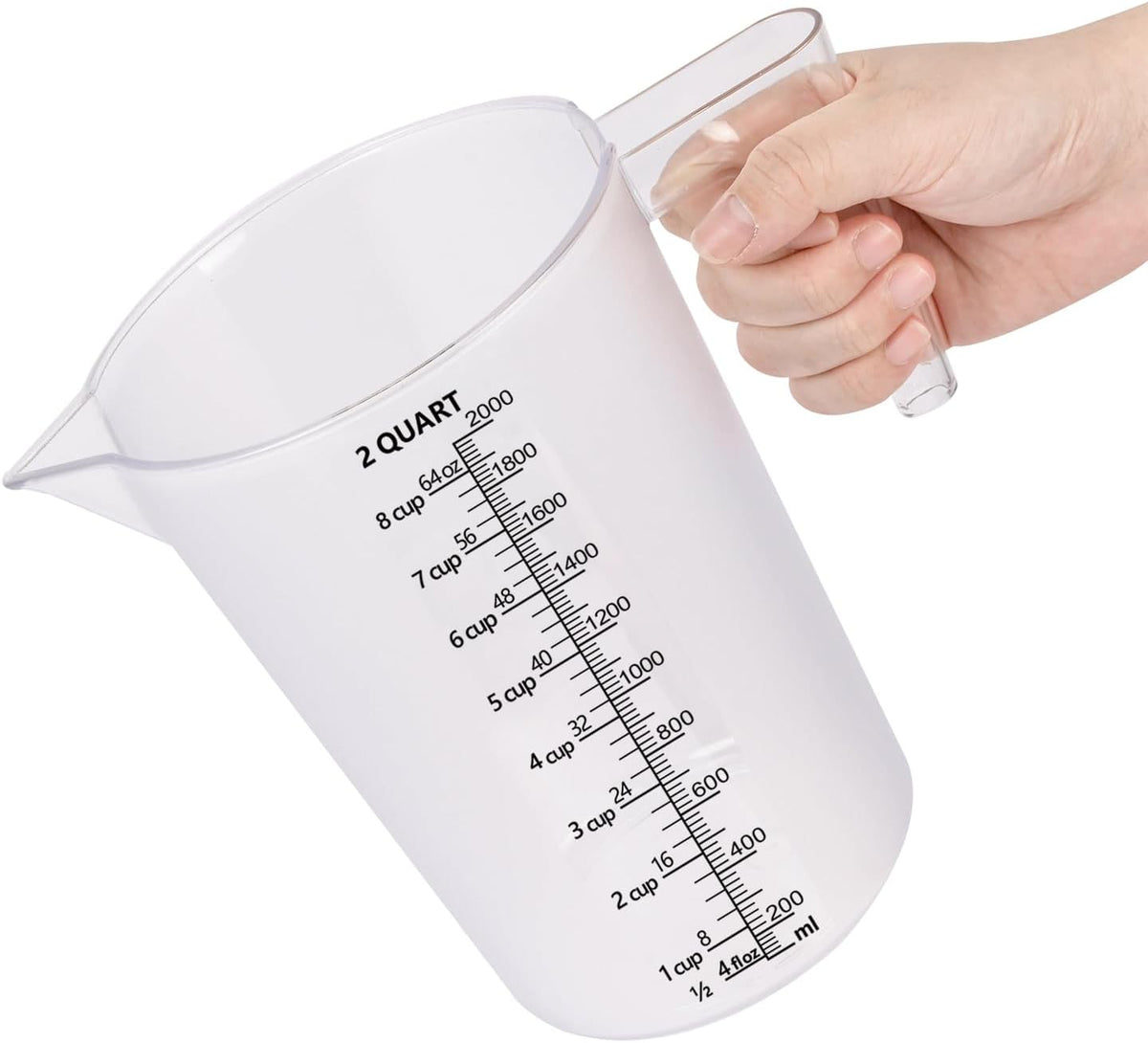 Jarra medidora plástico 64oz con 8 tazas para líquidos y aceite
