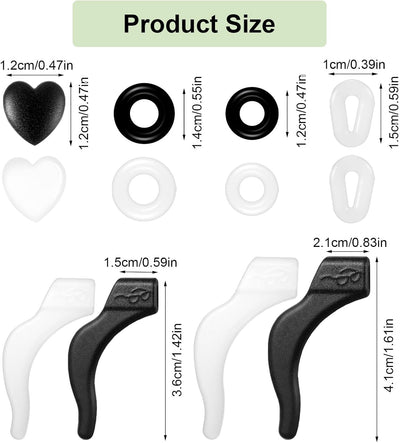 12 Pzas Agarres Silicona para Gafas Antideslizantes