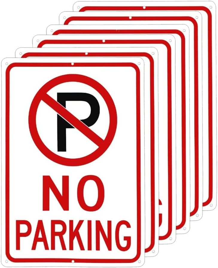Señales no estacionar aluminio 10x14pulg pack 6 proteccion UV