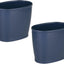 Cubo basura plástico delgado azul marino pack 2