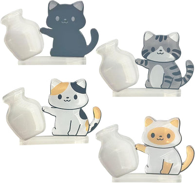 4 Pzas Soporte Bigotes Gato Imán 3D Decorativo Hogar Oficina