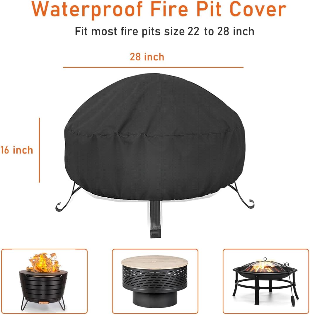 Cubierta hoguera 28" redonda 23-28" impermeable