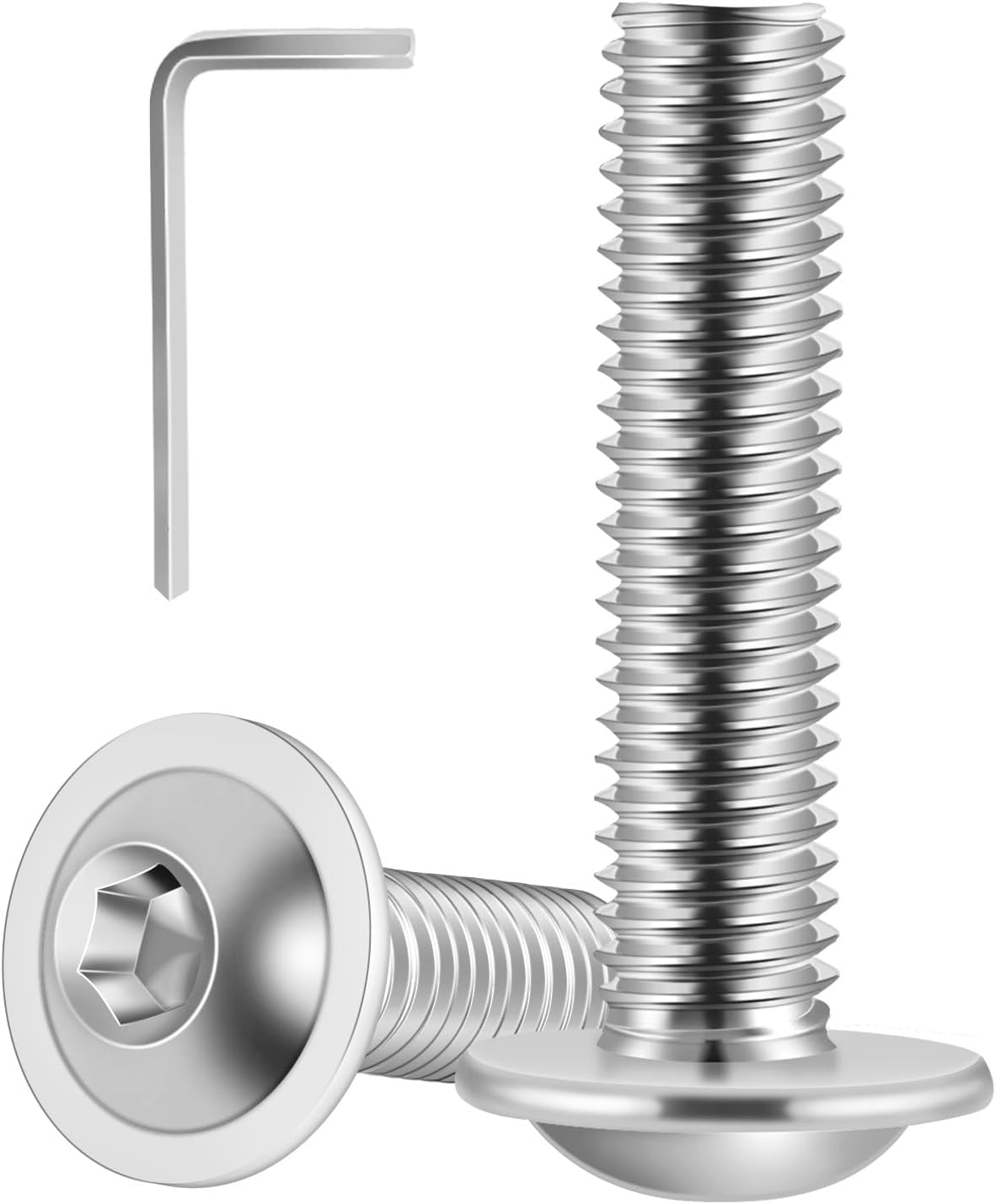 Cabeza de botón M8 acero inox 304 con bridas
