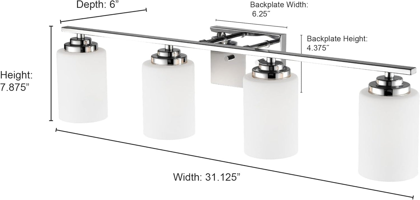 Vanidad 4 luces acero inox color plateado