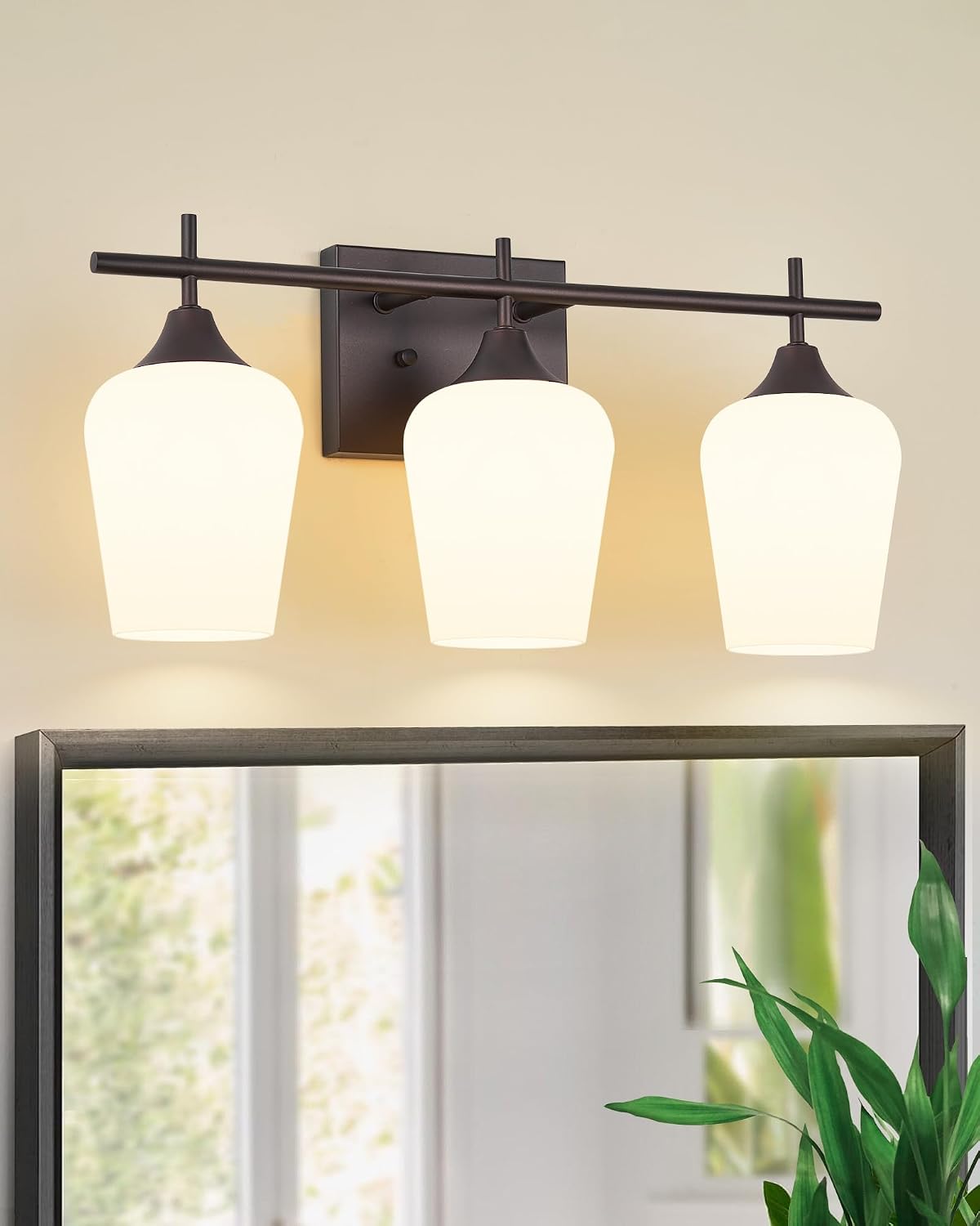 Aplique baño 3 luces bronce aceitado 53cm