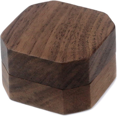 Caja anillo propuesta madera nogal negro octogonal