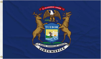 Bandera Michigan 3x5ft poliéster color vivo con ojales latón