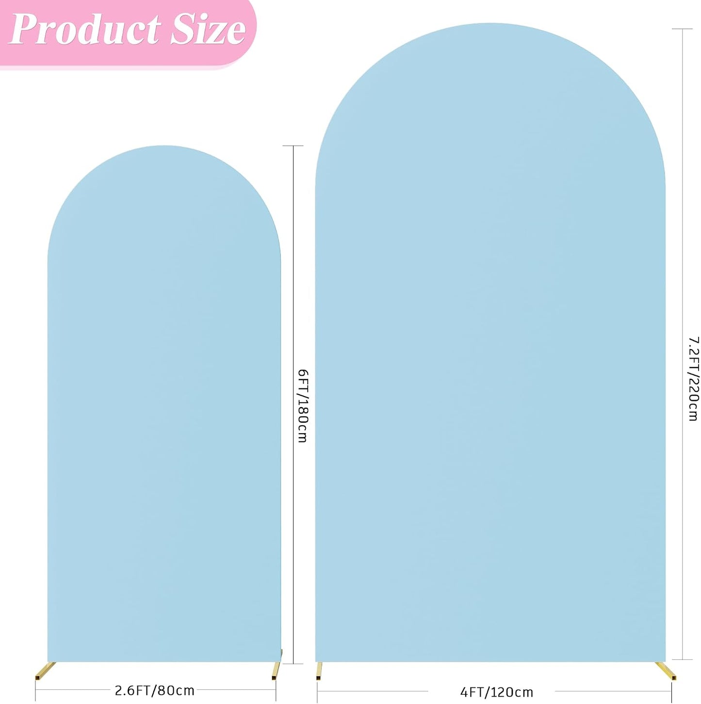 Set 2 fundas arco boda spandex 7.2x6pies soporte fondo azul