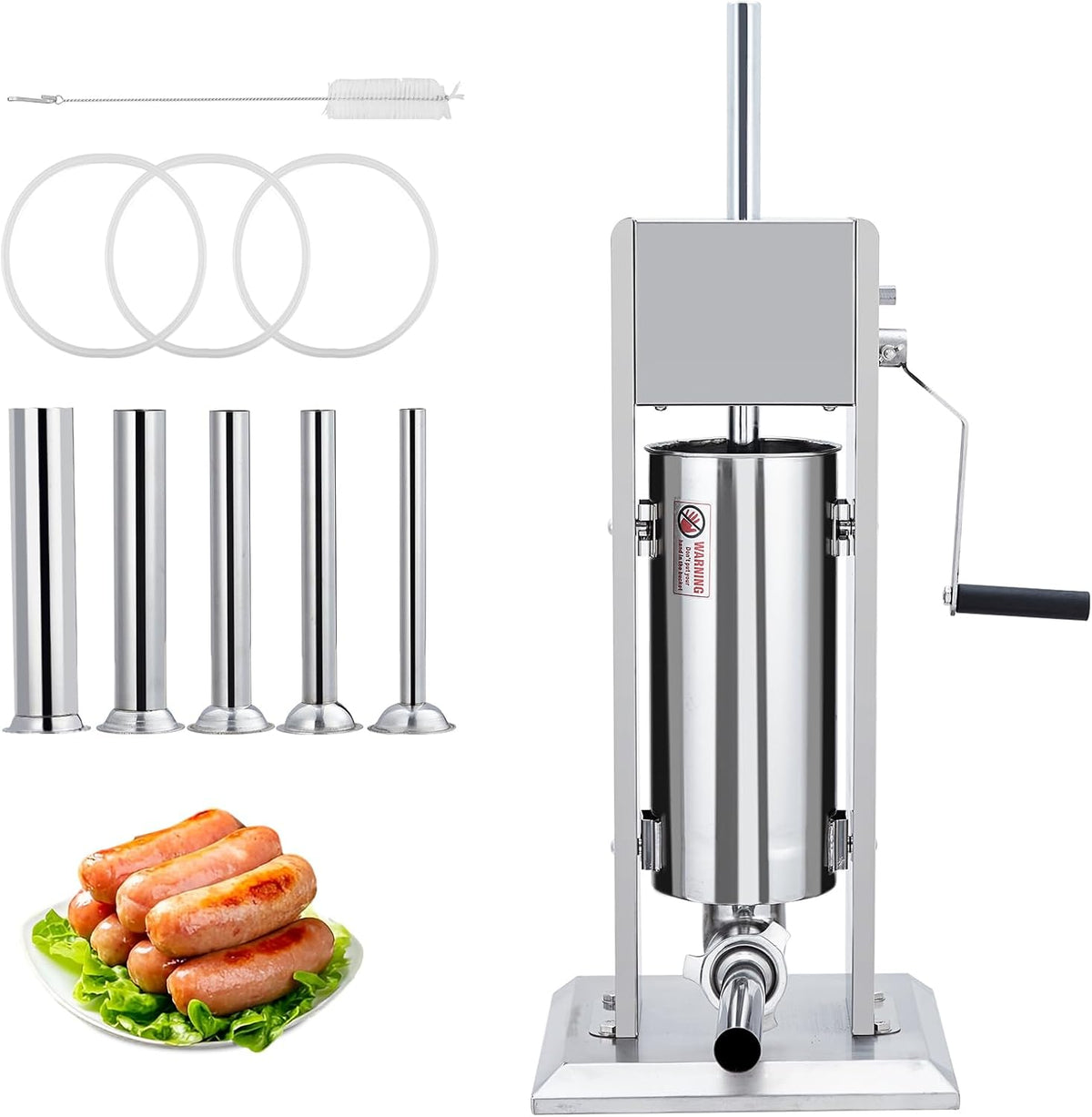 Máquina salchichas acero inox 22lb doble velocidad
