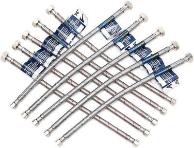 Línea suministro agua 36pulg acero inox 3/8 universal