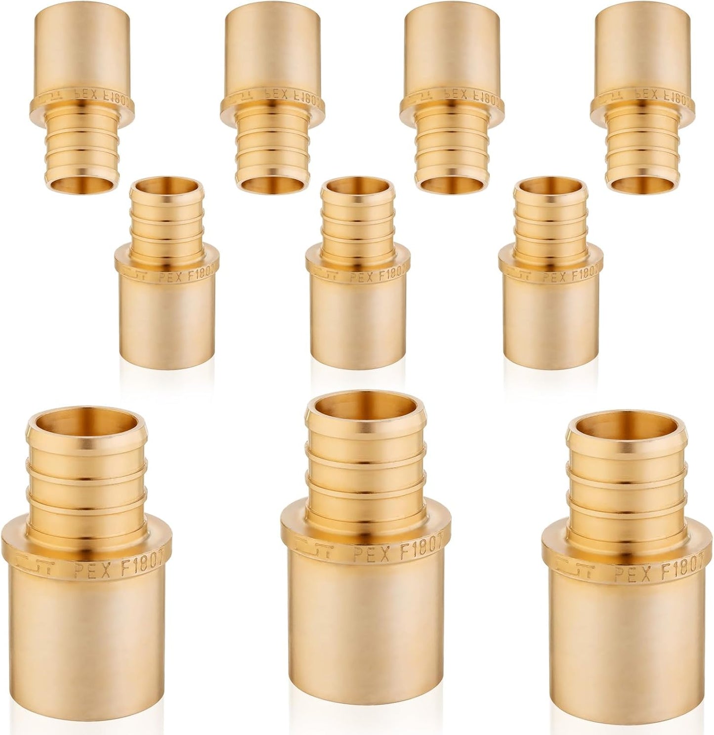 10 Accesorios PEX 1/2pulg Tubo Interior Cobre Engarce Latón
