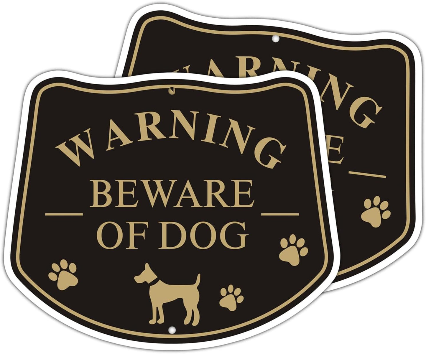 2 Carteles Advertencia Metal 10x12" Beware of the Dog
