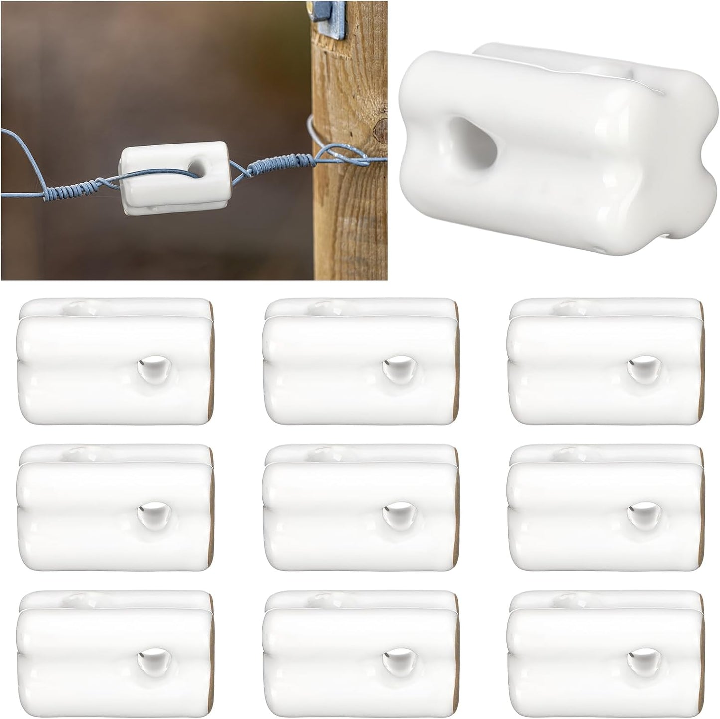 Aislador cerámica conector poste madera alambre eléctrico