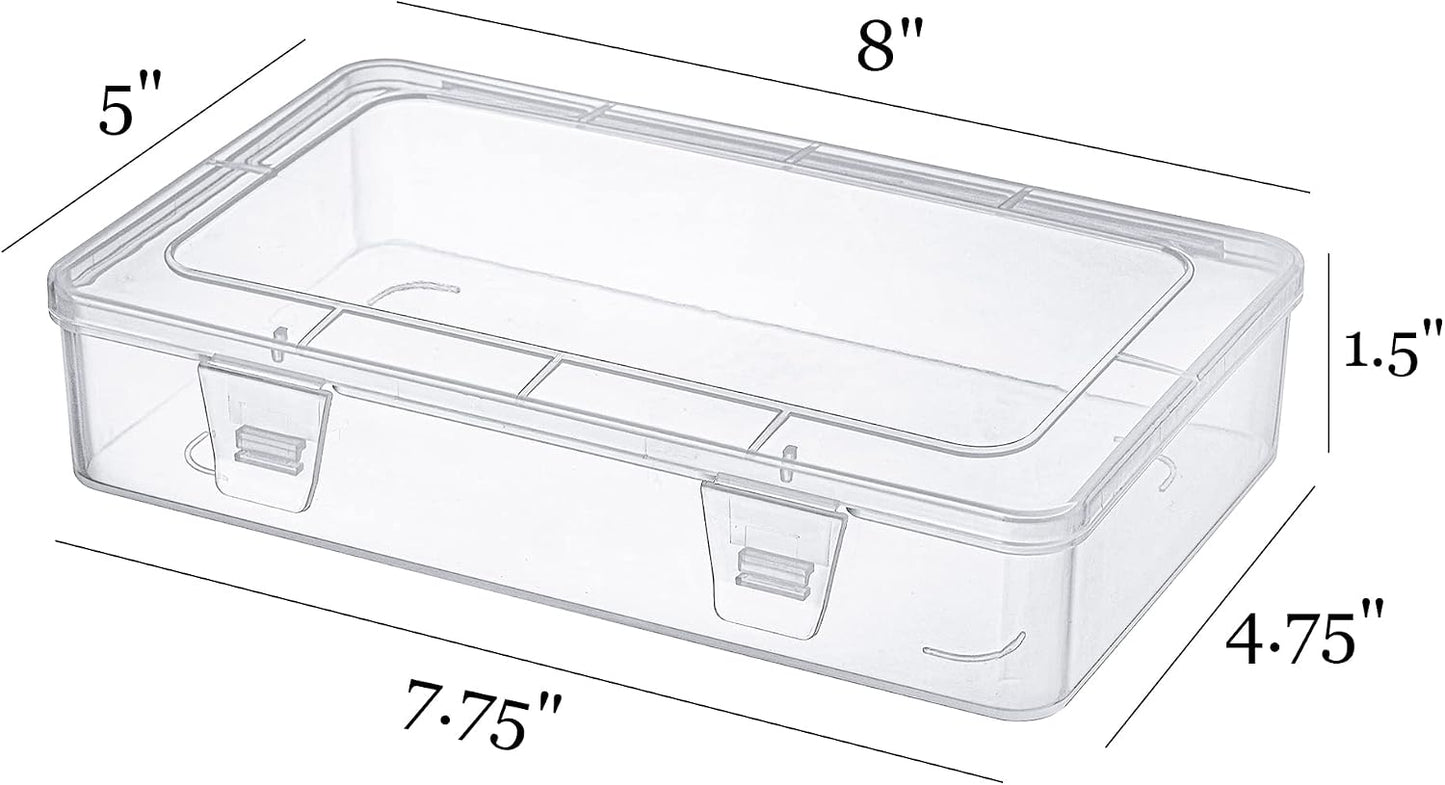 12 Cajas Plástico Transparente 8x5" Apilables