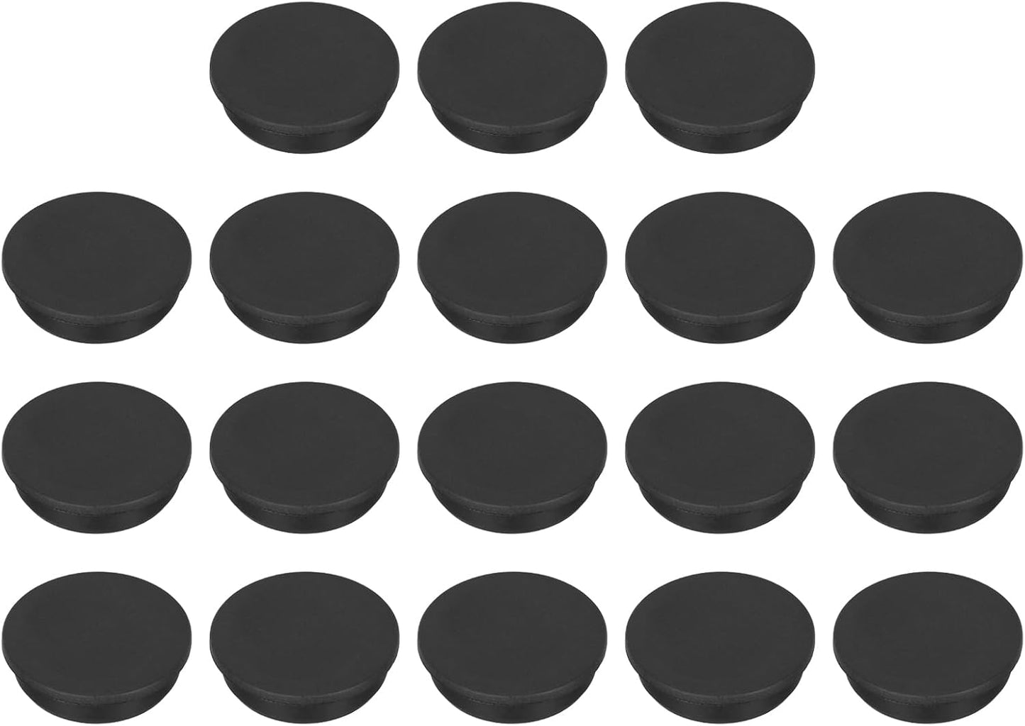 18 Tapones Plástico 2pulg Negro Cierre Presión para Estanterías
