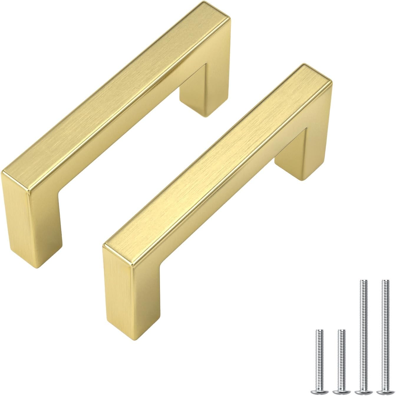 30 Tiradores Gabinete Dorado Cepillado 3pulg