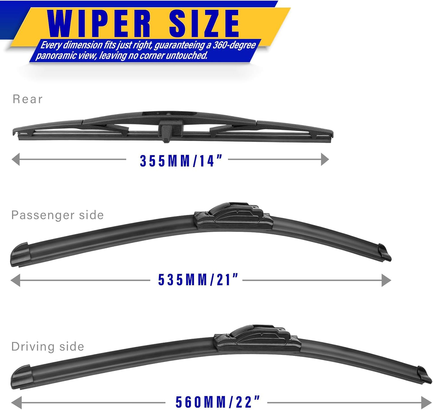 3 Limpiaparabrisas Repuesto Honda Pilot 09-15 22-21-14pulg