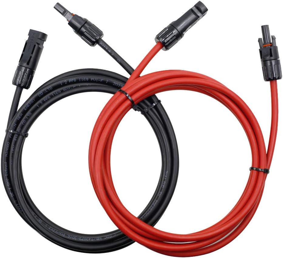 Cable extensión solar 10pies 10AWG con conectores set 2