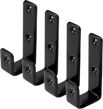 Soporte gancho acero inox 1" negro 4uds