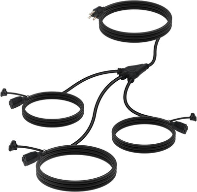 Cable extensión exterior 1-3 13pies negro resistente