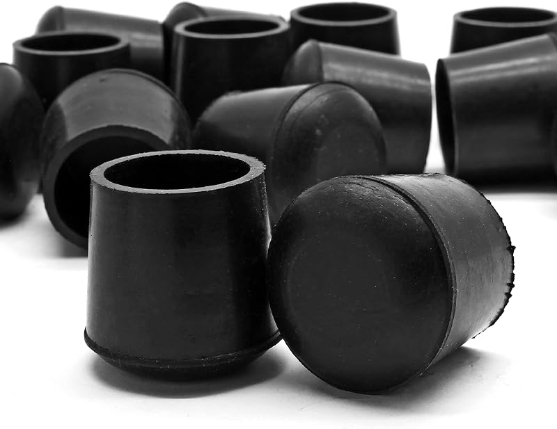 Fundas redondas PVC para patas muebles antideslizante negro 20uds
