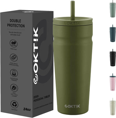 Vaso térmico acero inox con pajita 710ml