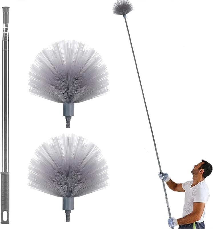 Plumero telaraña con poste escalable acero inox 1.8-7.2pulg
