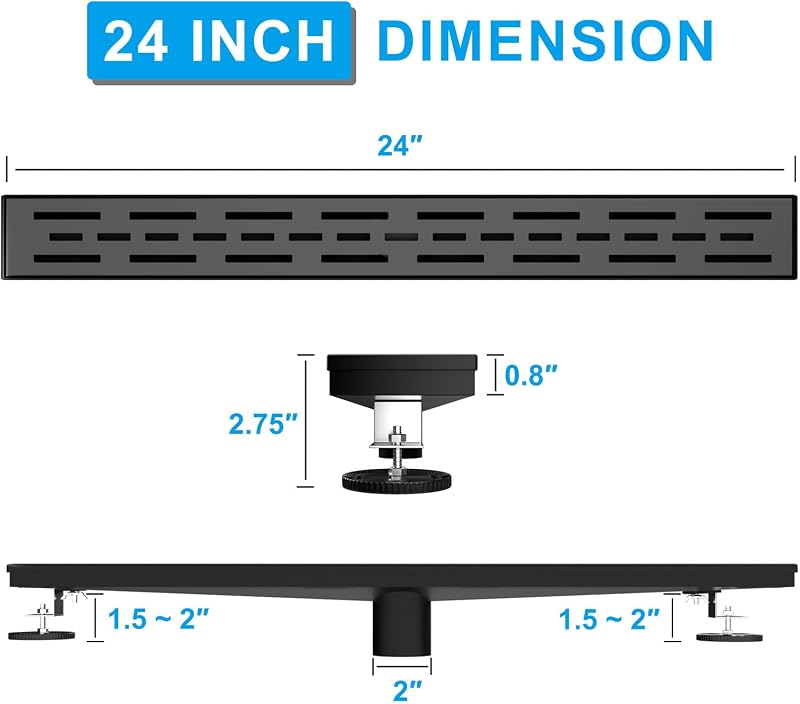 Drenaje lineal negro 24pulg acero inox 304