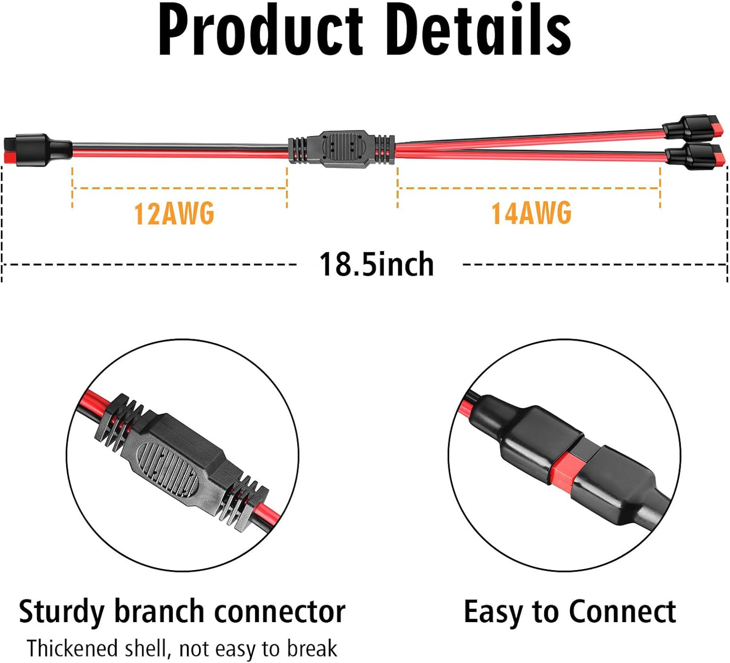 Cable divisor en Y Anderson para generador solar RV