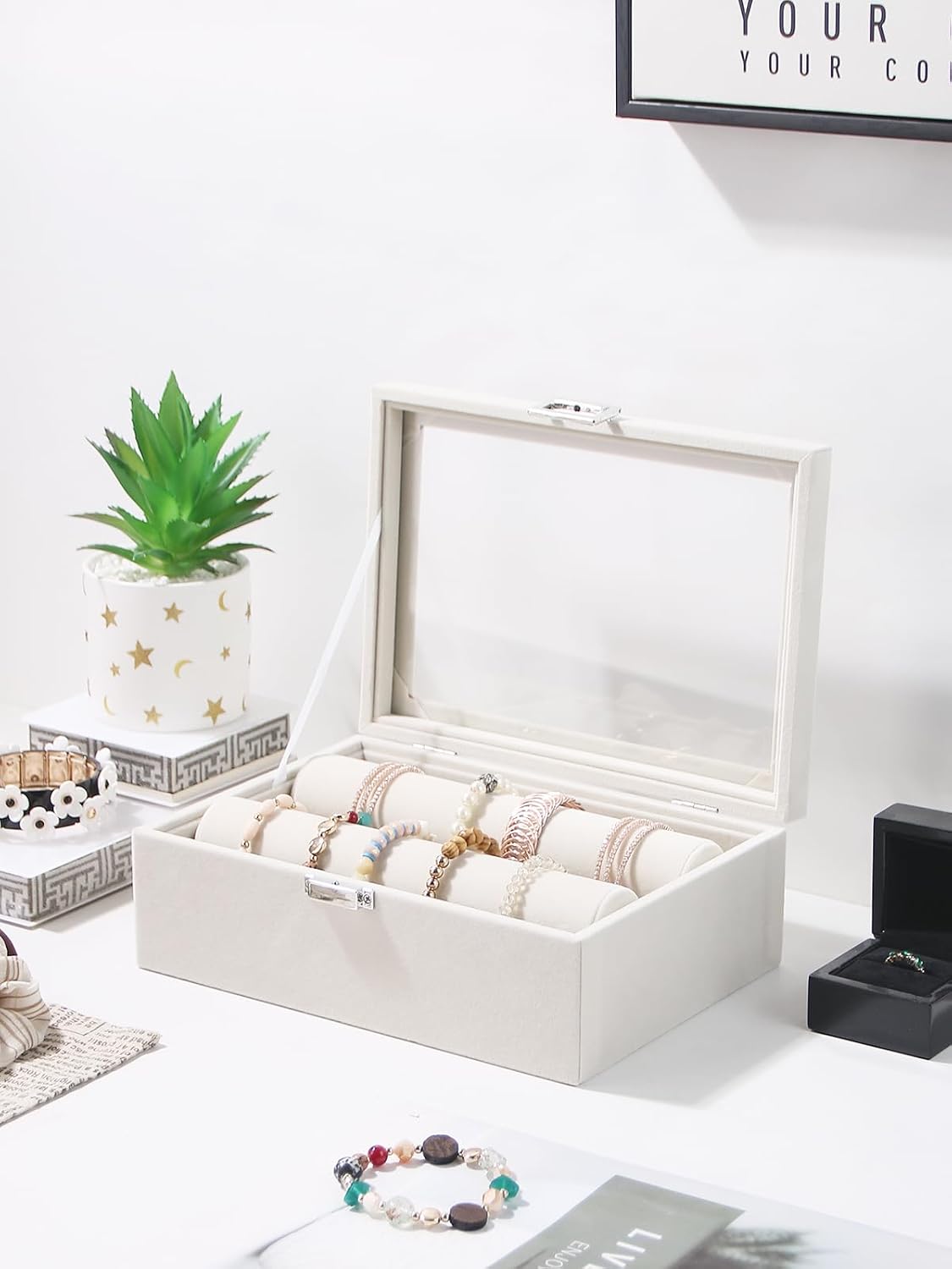 Caja organizadora joyas varillas para pulseras y relojes