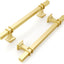 10 Tiradores Caja 5pulg Dorado Cepillado Cocina
