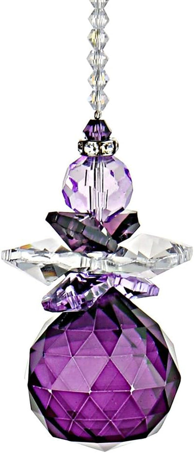 Colgador cristal ángel guardián arcoíris púrpura