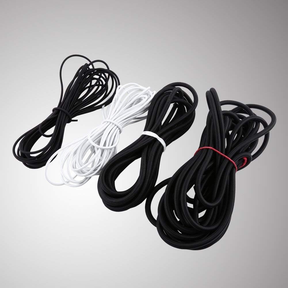 Cordones elásticos 32.8ft para campamento kayak silla negro