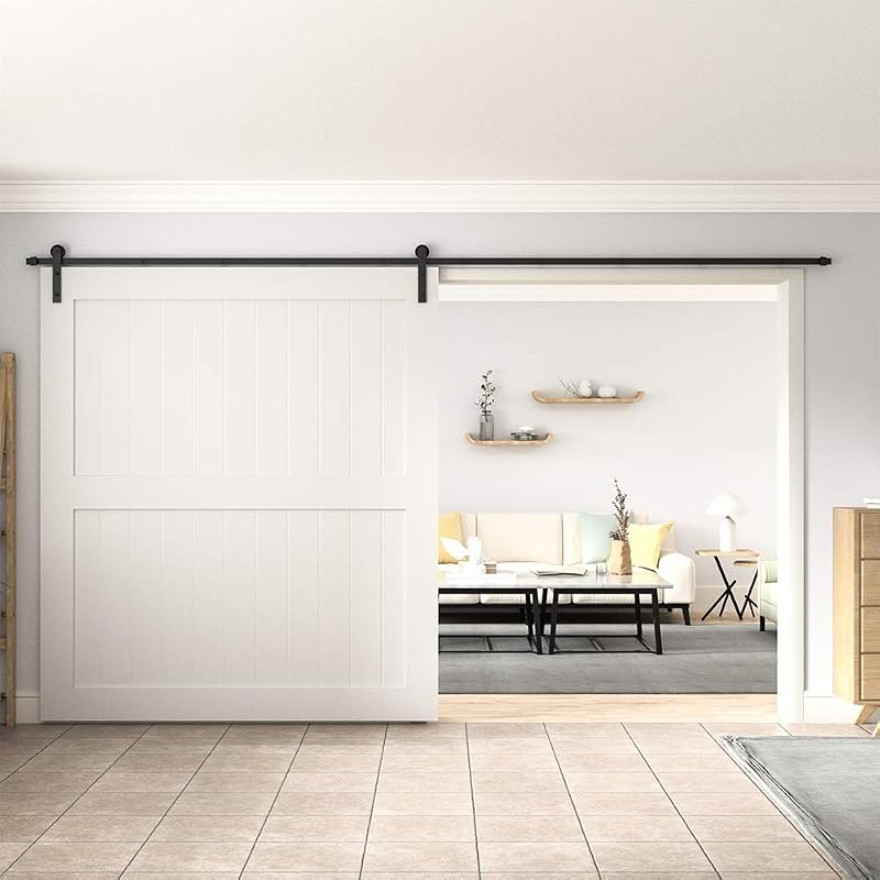 Kit herrajes puerta granero riel corrediza negro