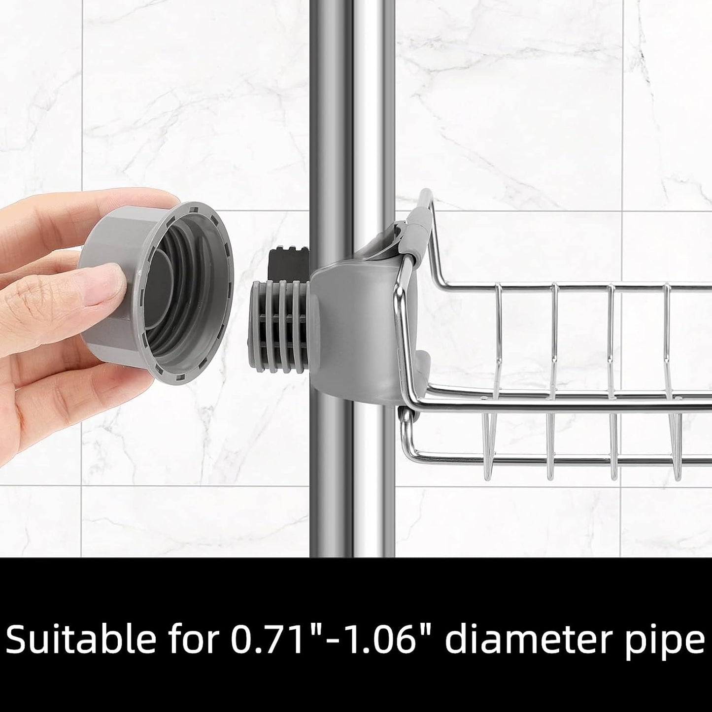 Organiz. bañera acero inox estantes ducha