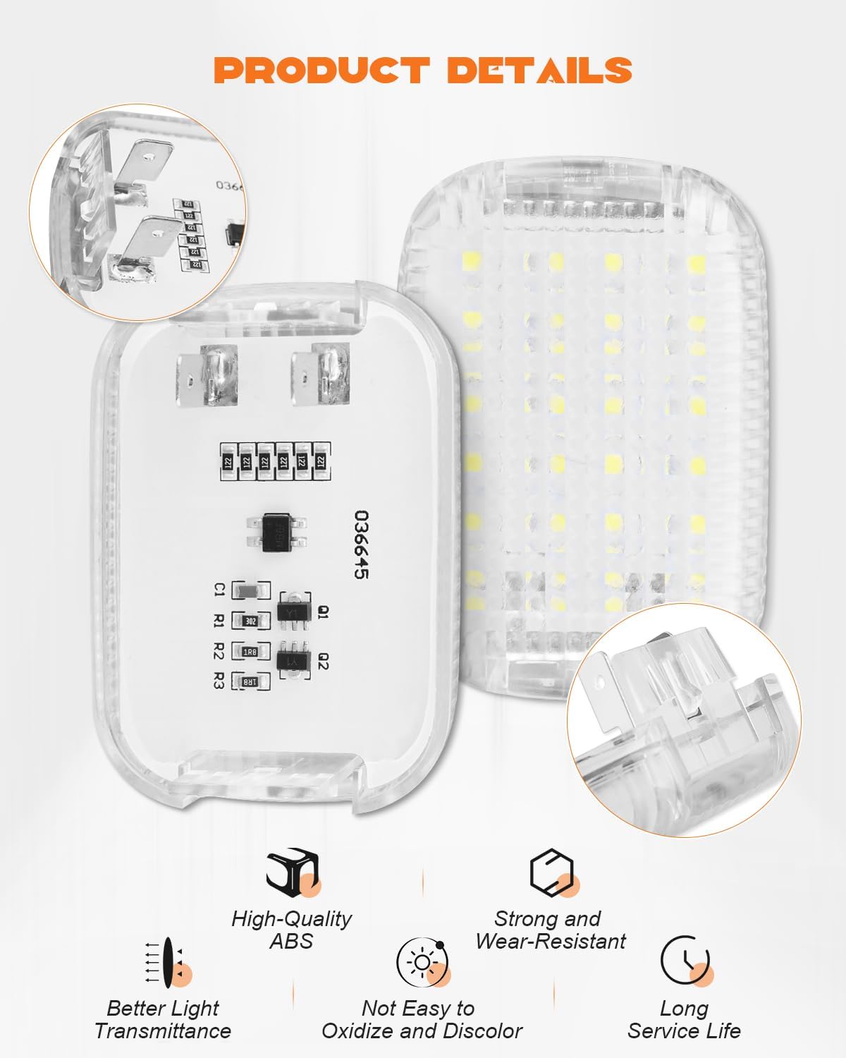 Luz LED cabina Ford TransitHD 14-24 12V 6000K 2uds