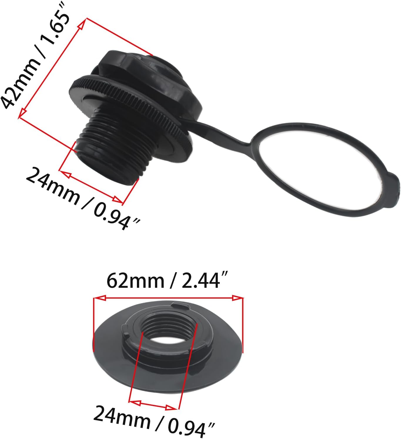 Válvula aire inflable para barco kayak de 0.945"