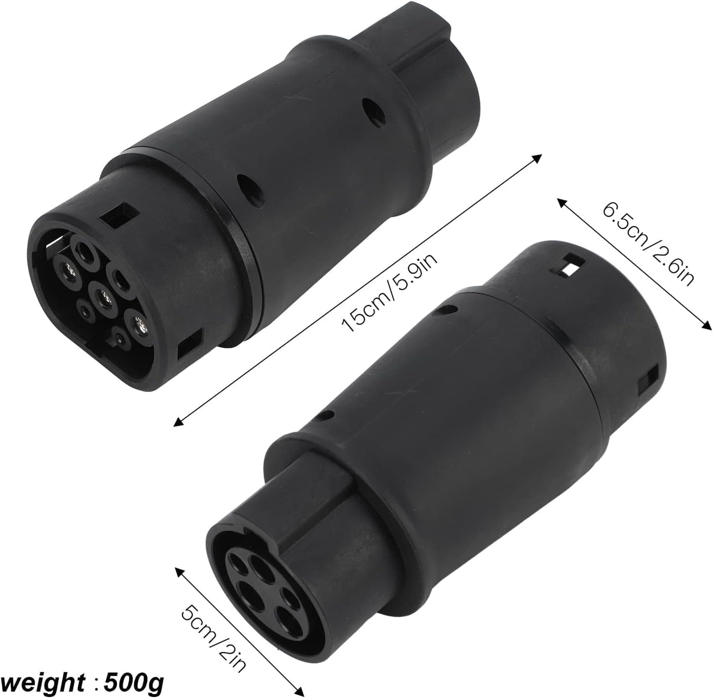Adaptador carga EV Tipo 1 a Tipo 2 16A 32A 240V IP54
