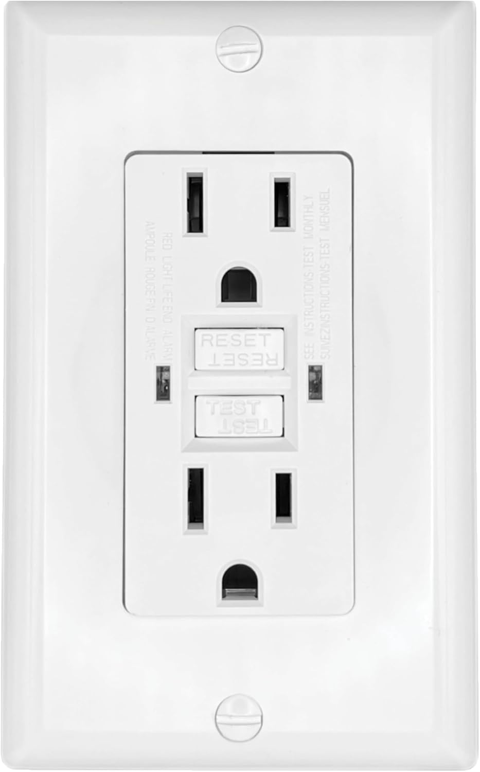 Salida GFCI doble eléctrica AC blanca