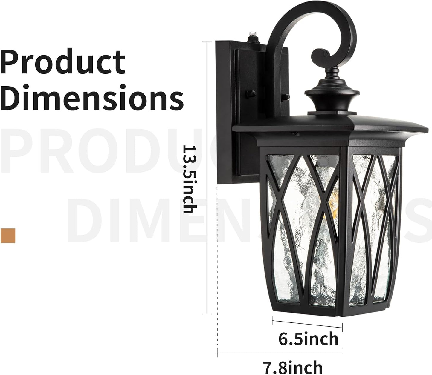 Farol pared exterior luz aplique vidrio ondas agua
