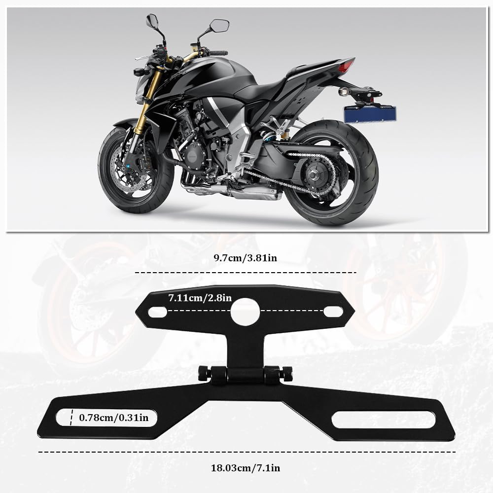 Soporte ajustable placa motocicleta plegable universal