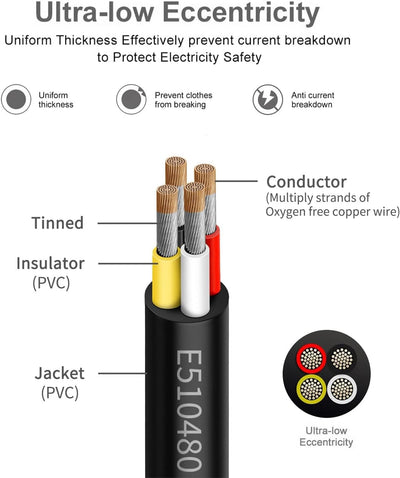 Cable eléctrico 18/4 conductores 25pies UL2464 para LED