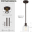 Lámpara colgante cocina 1 luz vidrio martilleado bronce