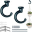 Ganchos techo resistentes para plantas 2 set negro