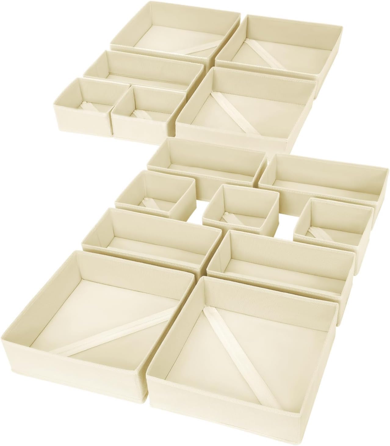Organizadores cajones tela plegables set 15