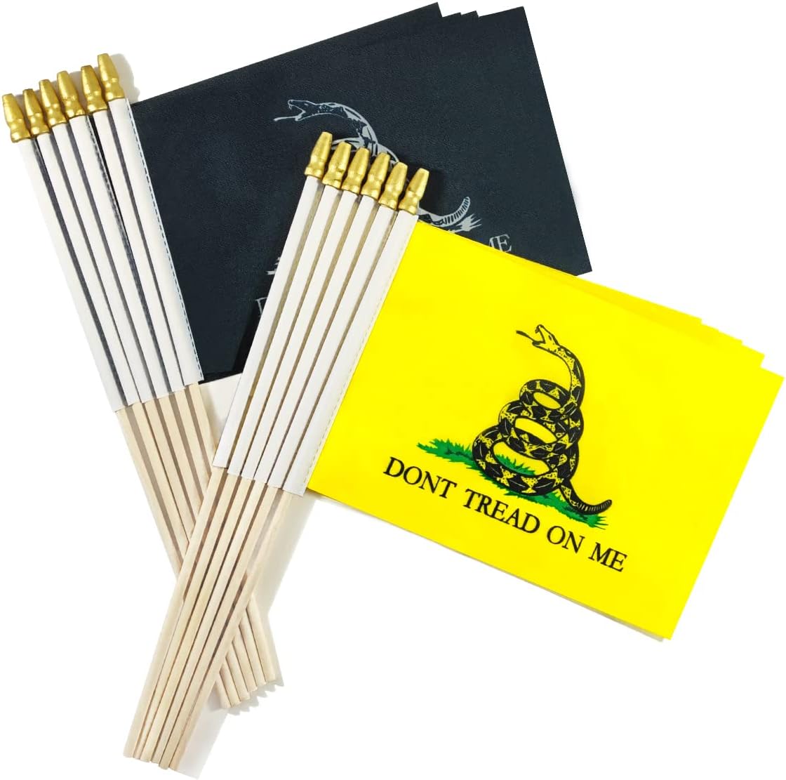 Bandera mini gadsden poste madera lanza set 12
