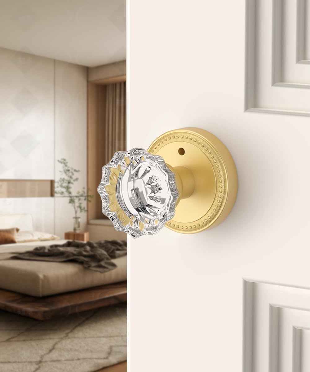 Manija puerta cristal interior dorada redonda comp 1.378-2.165in set 2