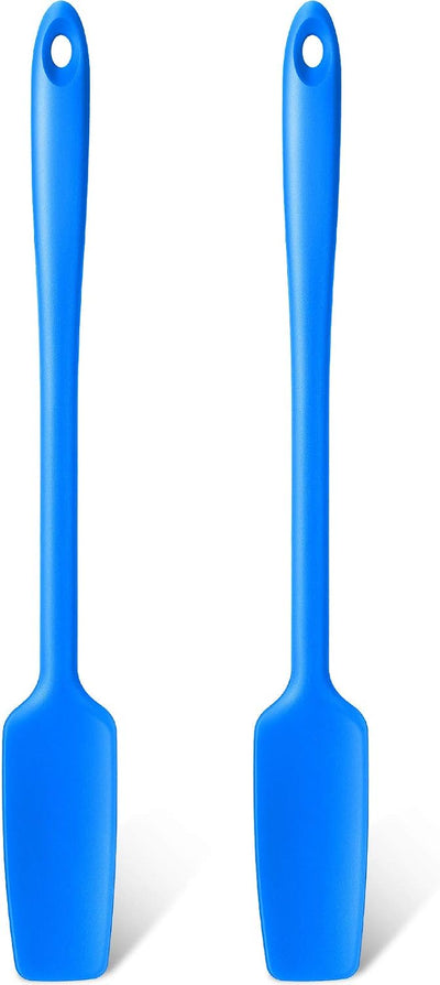 Espátula silicona mango largo antiadherente cocina azul