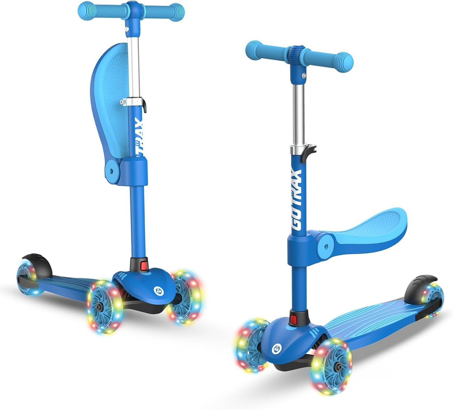Patinete 3 ruedas niños con luces LED y manubrio ajustable